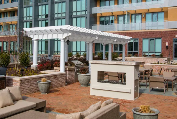 Featured image for “Del Ray Tower: Custom Commercial Grade Rooftop Trex Pergolas”Project Overview: UDR, Inc., a leading multifamily real estate investment trust, specializing in luxury apartments, wanted to provide two defined spaces on separate rooftop patios13159:full