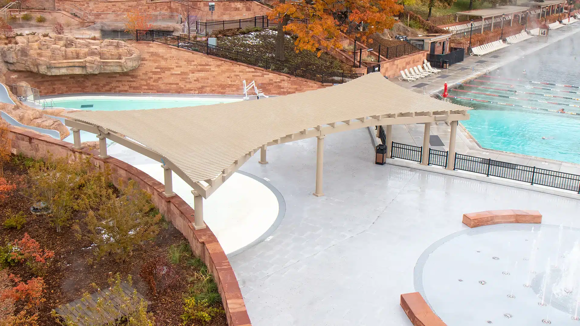 Custom Trex Pergola at Glenwood Hot Springs Pool